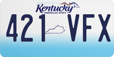 KY license plate 421VFX