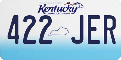 KY license plate 422JER