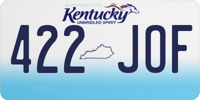 KY license plate 422JOF