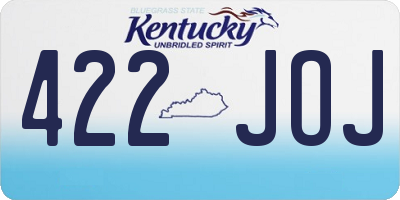 KY license plate 422JOJ