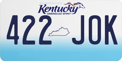 KY license plate 422JOK