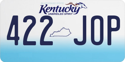 KY license plate 422JOP