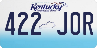 KY license plate 422JOR