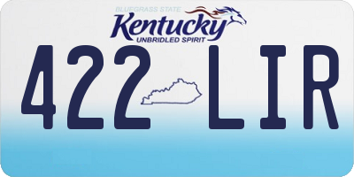KY license plate 422LIR