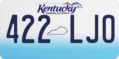 KY license plate 422LJO