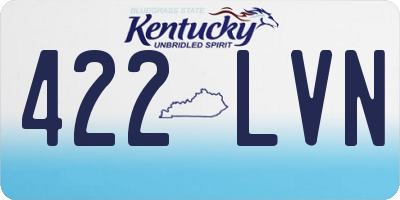 KY license plate 422LVN