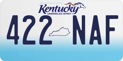 KY license plate 422NAF