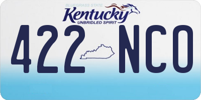 KY license plate 422NCO