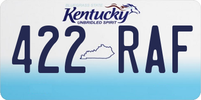 KY license plate 422RAF
