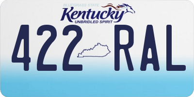 KY license plate 422RAL
