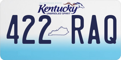 KY license plate 422RAQ