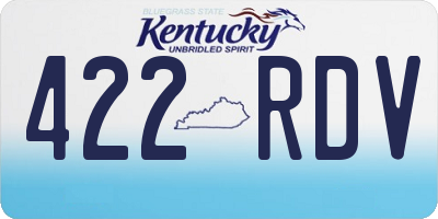 KY license plate 422RDV