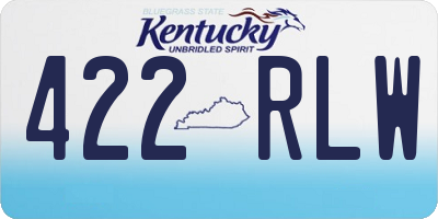 KY license plate 422RLW