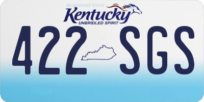 KY license plate 422SGS