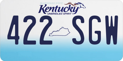 KY license plate 422SGW