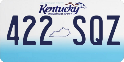 KY license plate 422SQZ