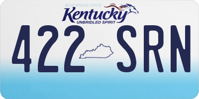 KY license plate 422SRN