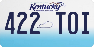 KY license plate 422TOI