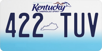 KY license plate 422TUV
