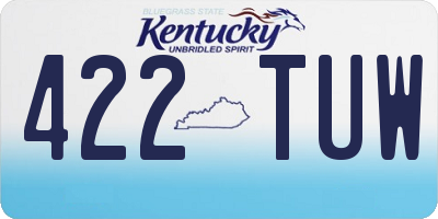 KY license plate 422TUW