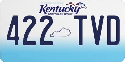 KY license plate 422TVD