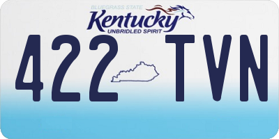 KY license plate 422TVN