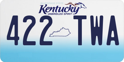 KY license plate 422TWA