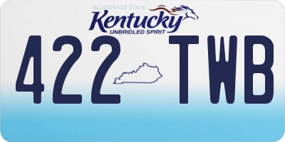 KY license plate 422TWB