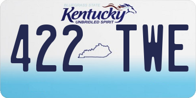 KY license plate 422TWE