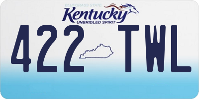 KY license plate 422TWL