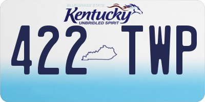 KY license plate 422TWP
