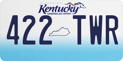 KY license plate 422TWR