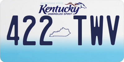 KY license plate 422TWV