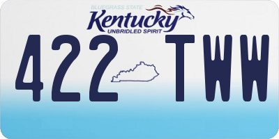 KY license plate 422TWW