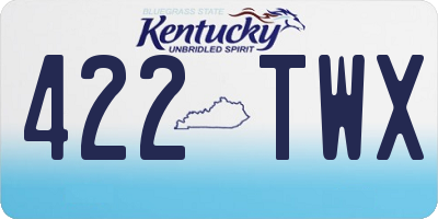 KY license plate 422TWX