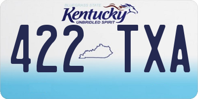 KY license plate 422TXA