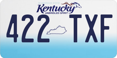 KY license plate 422TXF