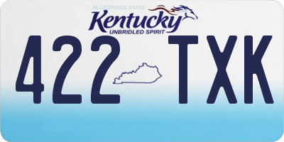 KY license plate 422TXK