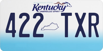 KY license plate 422TXR