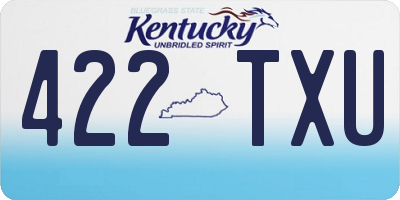 KY license plate 422TXU