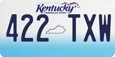 KY license plate 422TXW