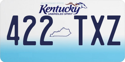 KY license plate 422TXZ