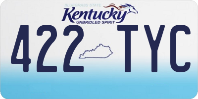 KY license plate 422TYC