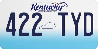 KY license plate 422TYD