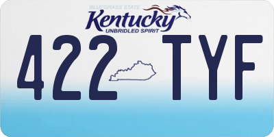 KY license plate 422TYF