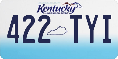 KY license plate 422TYI