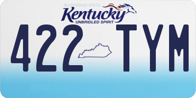 KY license plate 422TYM