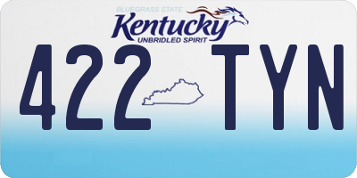 KY license plate 422TYN