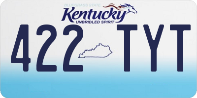 KY license plate 422TYT
