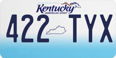 KY license plate 422TYX